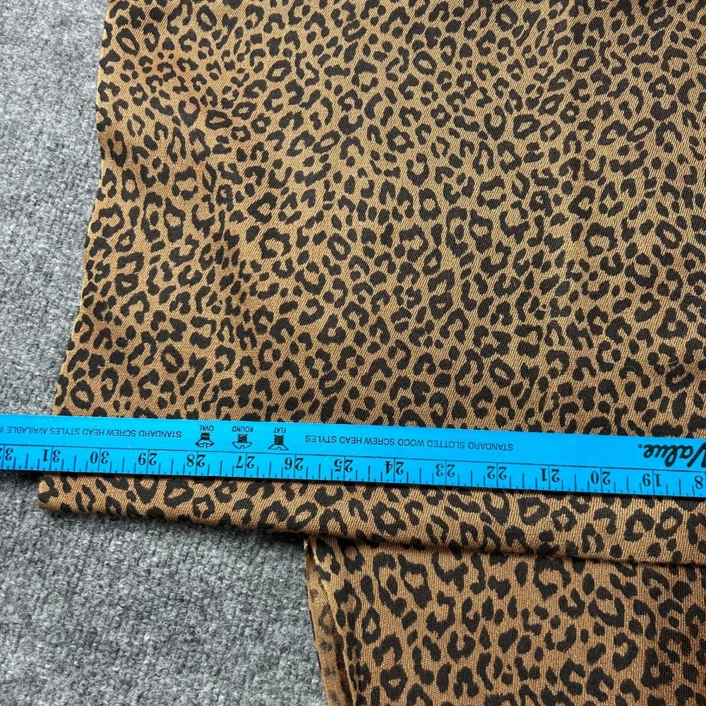 Bloomingdales Leopard Print Cashmere Silk Scarf Wrap Brown Animal Print Fringe